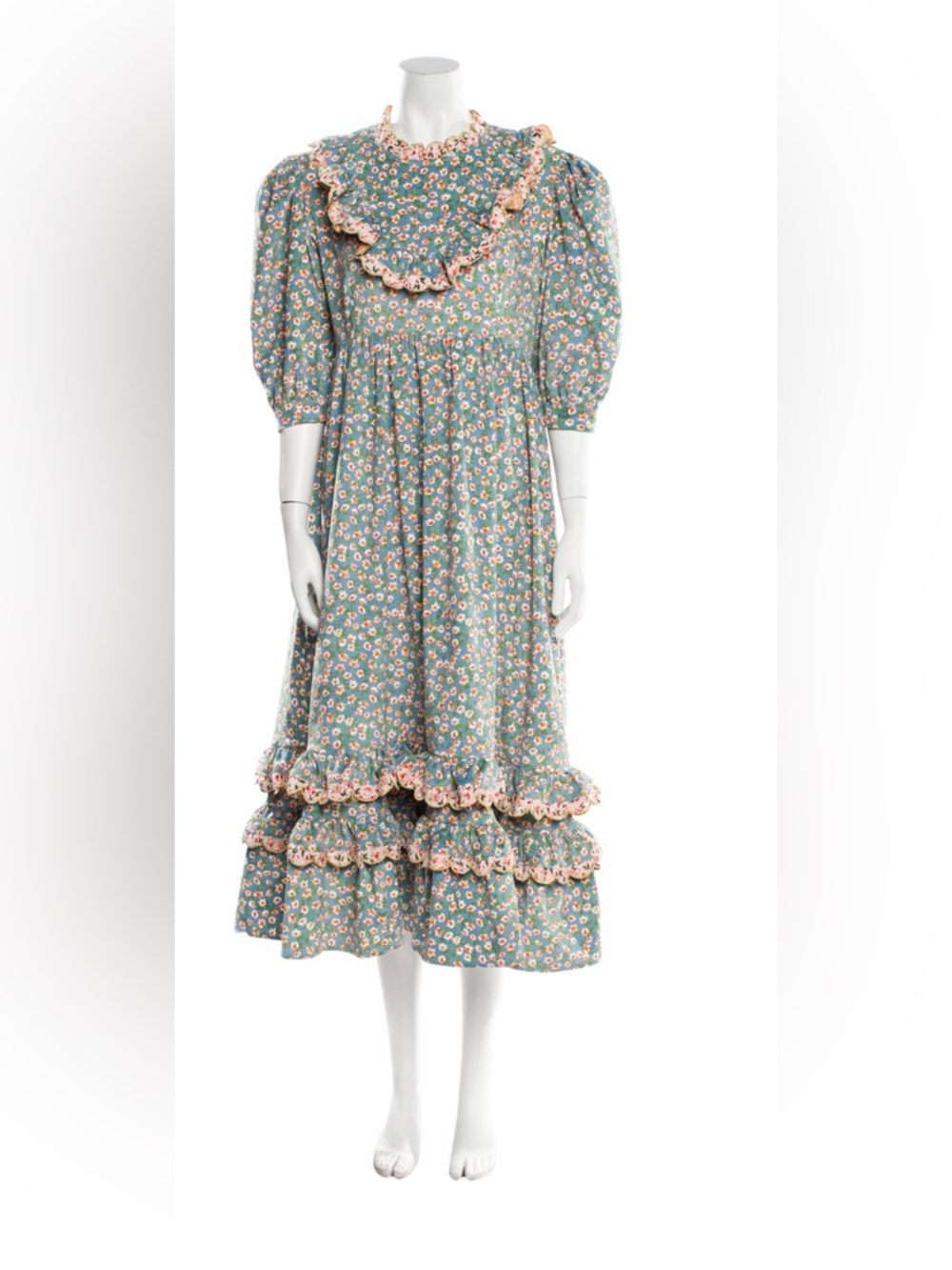 Celia B floral corduroy Abaca maxi dress size xs - Picture 2 of 11